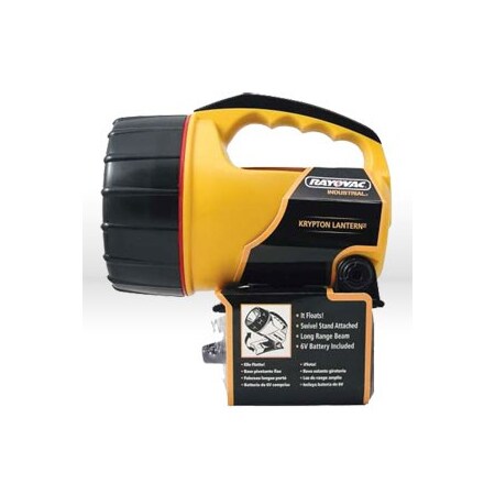 Rayovac Flashlight, 6 Volt, Industrial Lantern, Yellow, Battery Included I6V-B2